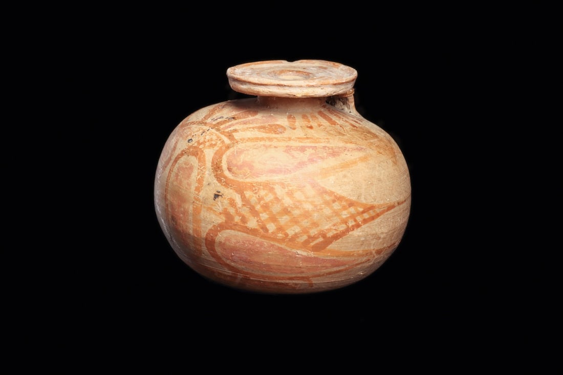 Corinthian Aryballos with Painted Owl, 7th-6th C. BCE (1 of 4)