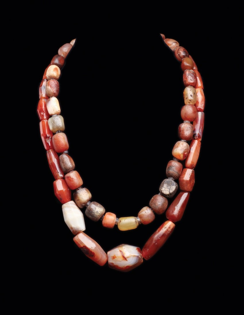 Near Eastern Carnelian and Agate Bead Necklaces, Pair, 1st Millennium BCE (1 of 7)