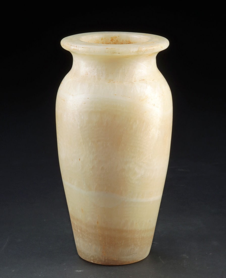 Egyptian Banded Calcite Ovoid Jar, Disc Rim (1 of 4)