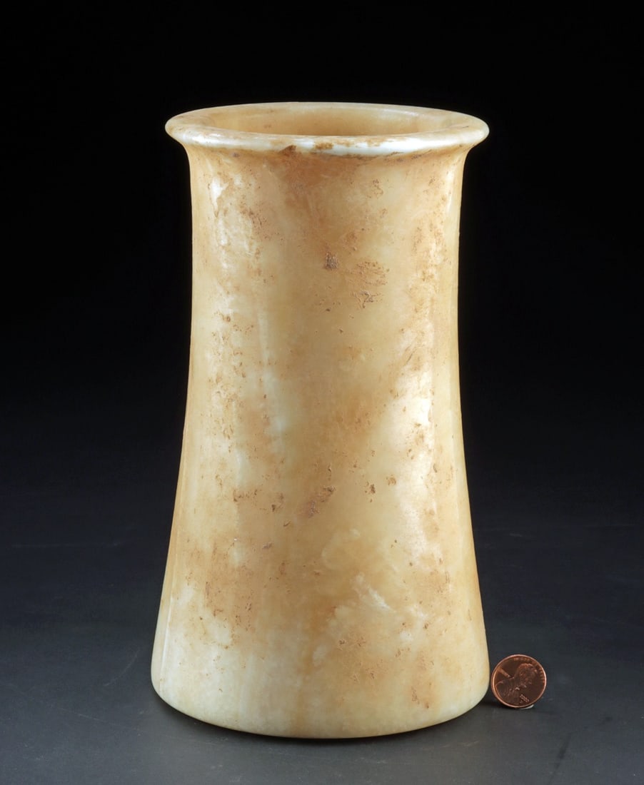 Intact Egyptian Alabaster Vase, Banded Calcite (1 of 4)