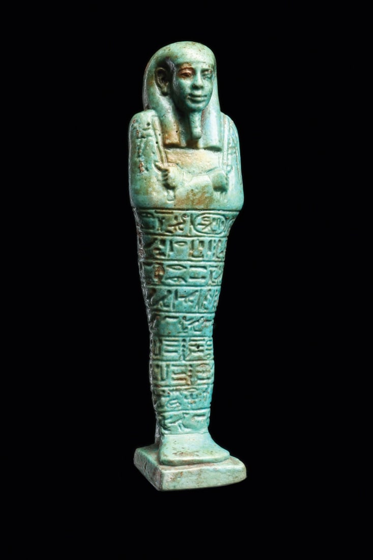 Egyptian Faience Ushabti of Psamtik, Son of Mer-Neith, 27th Dynasty (1 of 8)
