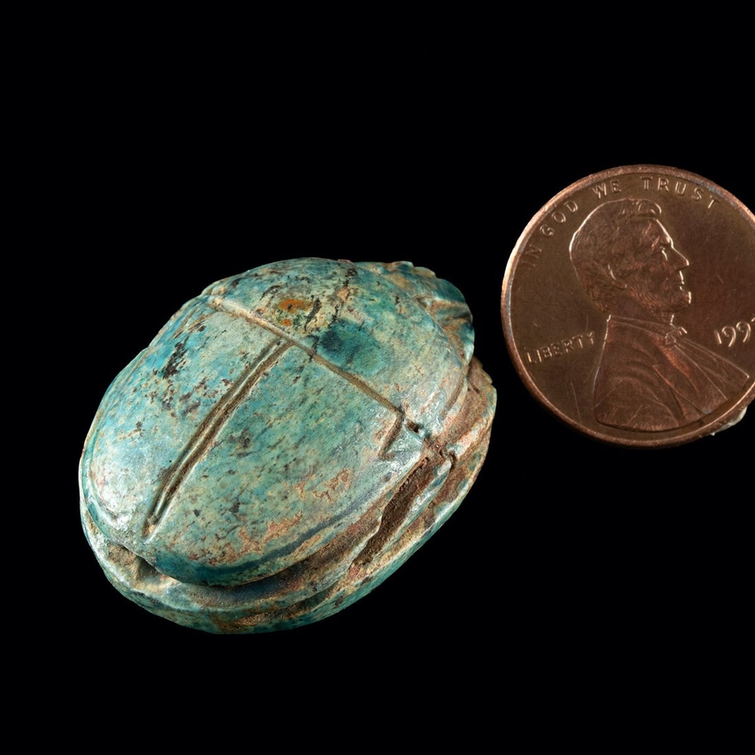 Egyptian Steatite Scarab Thoth Iconography, ex-Mitry (1 of 3)