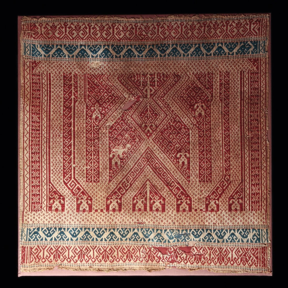 Lampung Tampan Ceremonial Ship Cloth with Ancestral House, 19th C. (1 of 4)