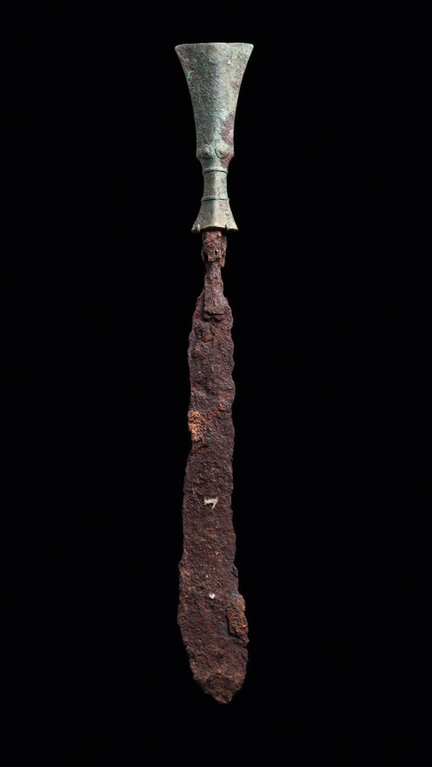 Dong Son Short Sword with Iron Blade and Flared Cast Handle (1 of 4)
