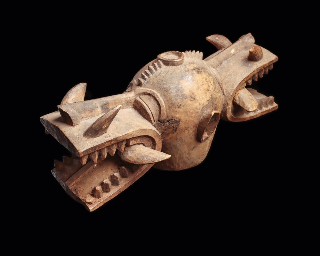 Senufo Miniature Wanyugo Firespitter Helmet Mask, Ivory Coast, 20th C. (1 of 4)
