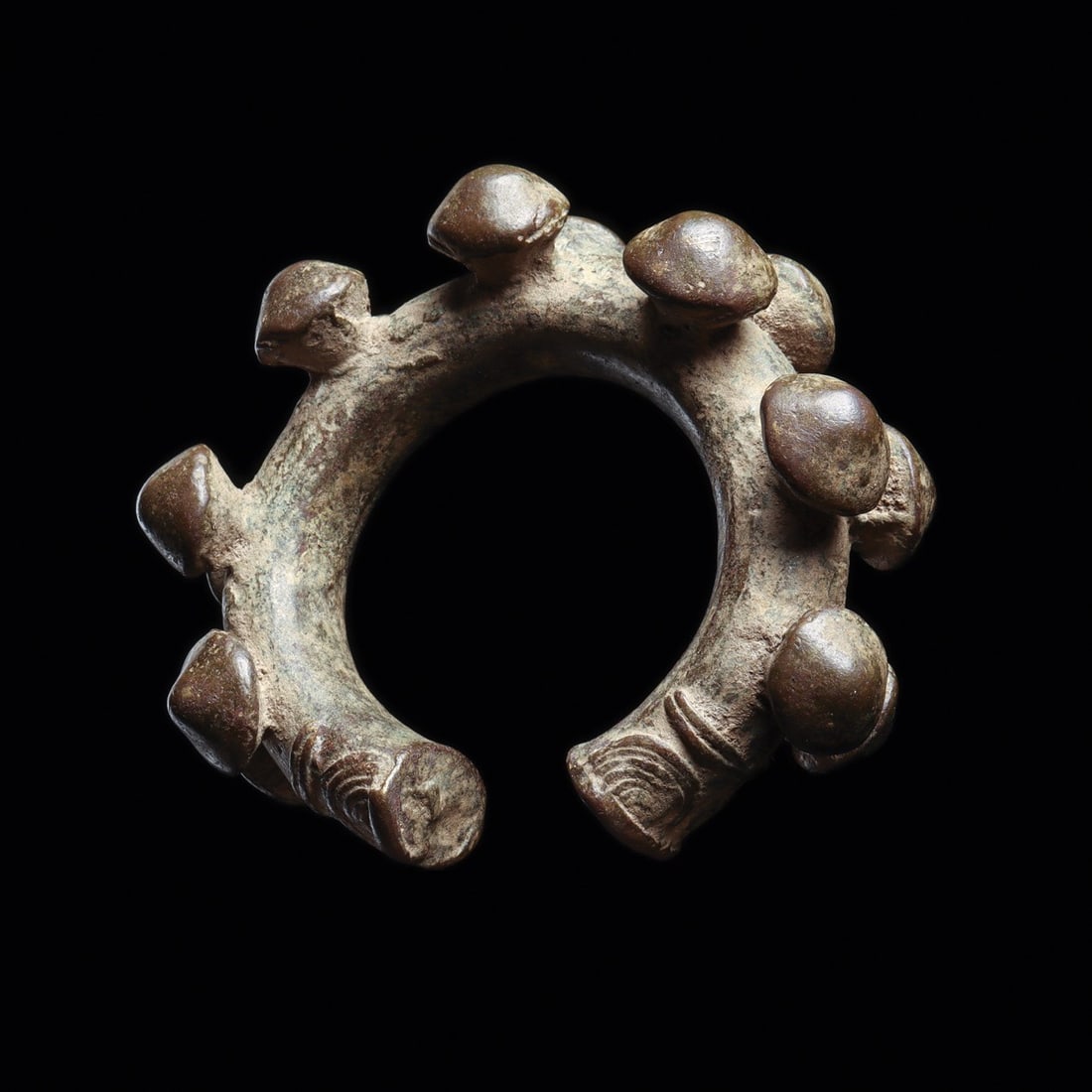 Nuna Gurunsi Studded Cuff Bracelet with Mushroom Bosses, Burkina Faso (1 of 4)