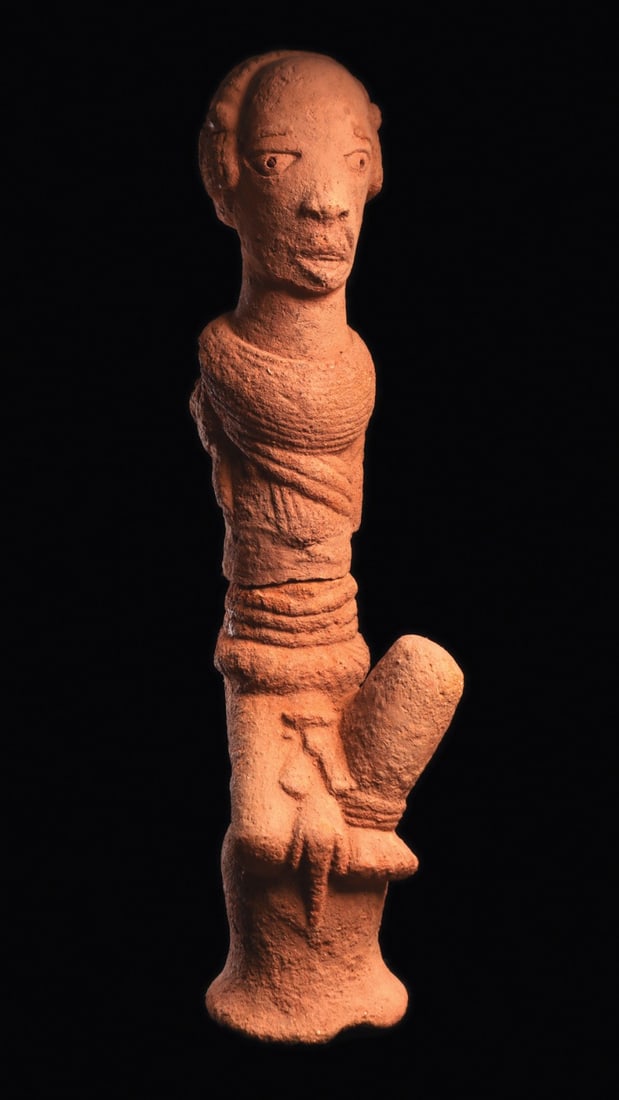 Nok Terracotta Seated Dignitary Figure with Beaded Collars (1 of 4)