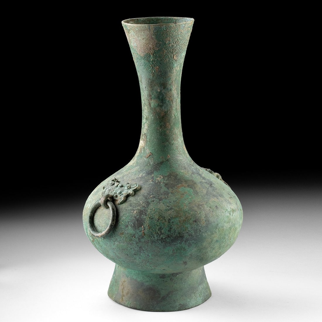 Han Dynasty Bronze Hu Wine Vessel, Garlic Head Form (1 of 4)