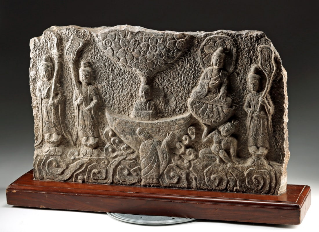 Ming Dynasty Stone Frieze Panel, Buddhist Narrative (1 of 4)