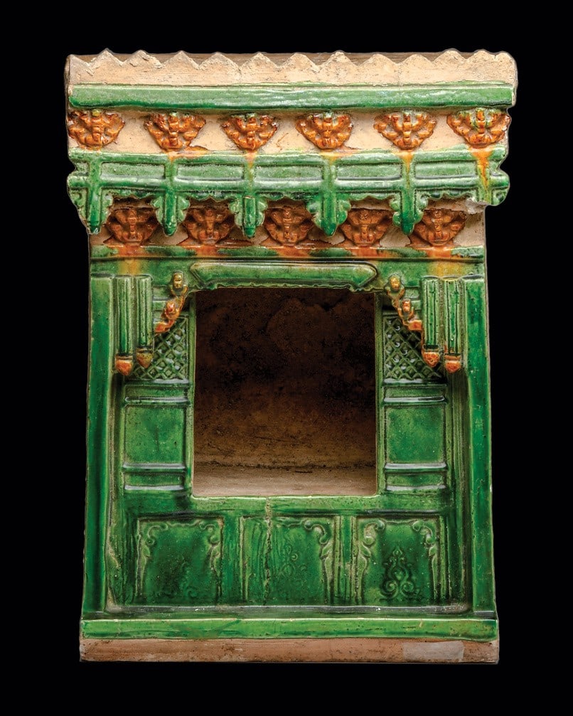 Ming Dynasty Green Glazed Temple Shrine Model, 14th-17th C. (1 of 4)