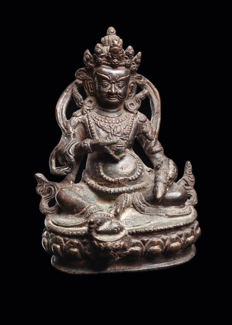 Tibetan Figure of Mahasiddha Tilopa Seated on Lotus, 19th C. (1 of 4)