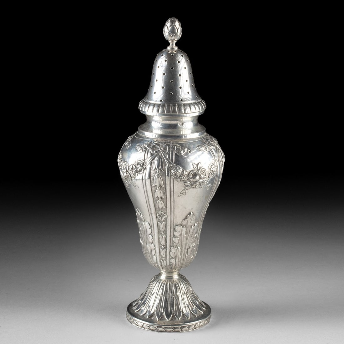 1890s French Silver Muffineer Sugar Caster - Baluster Form (1 of 5)