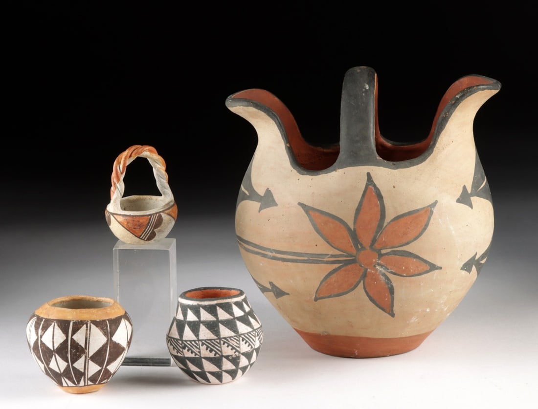 Four Acoma Pueblo & Santo Domingo Polychrome Vessels (1 of 4)