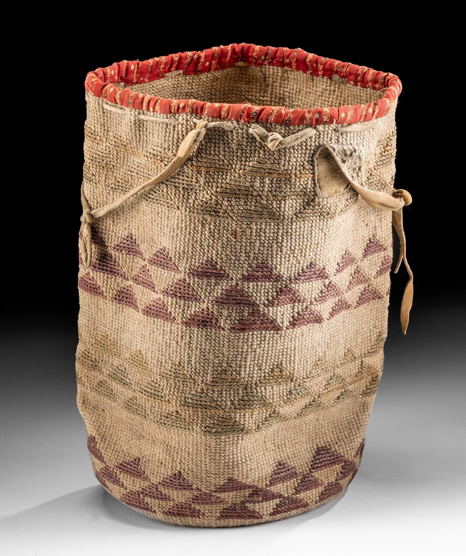 1920s Nez Perce Cornhusk / Hemp Sally Bag (Bucket) (1 of 4)