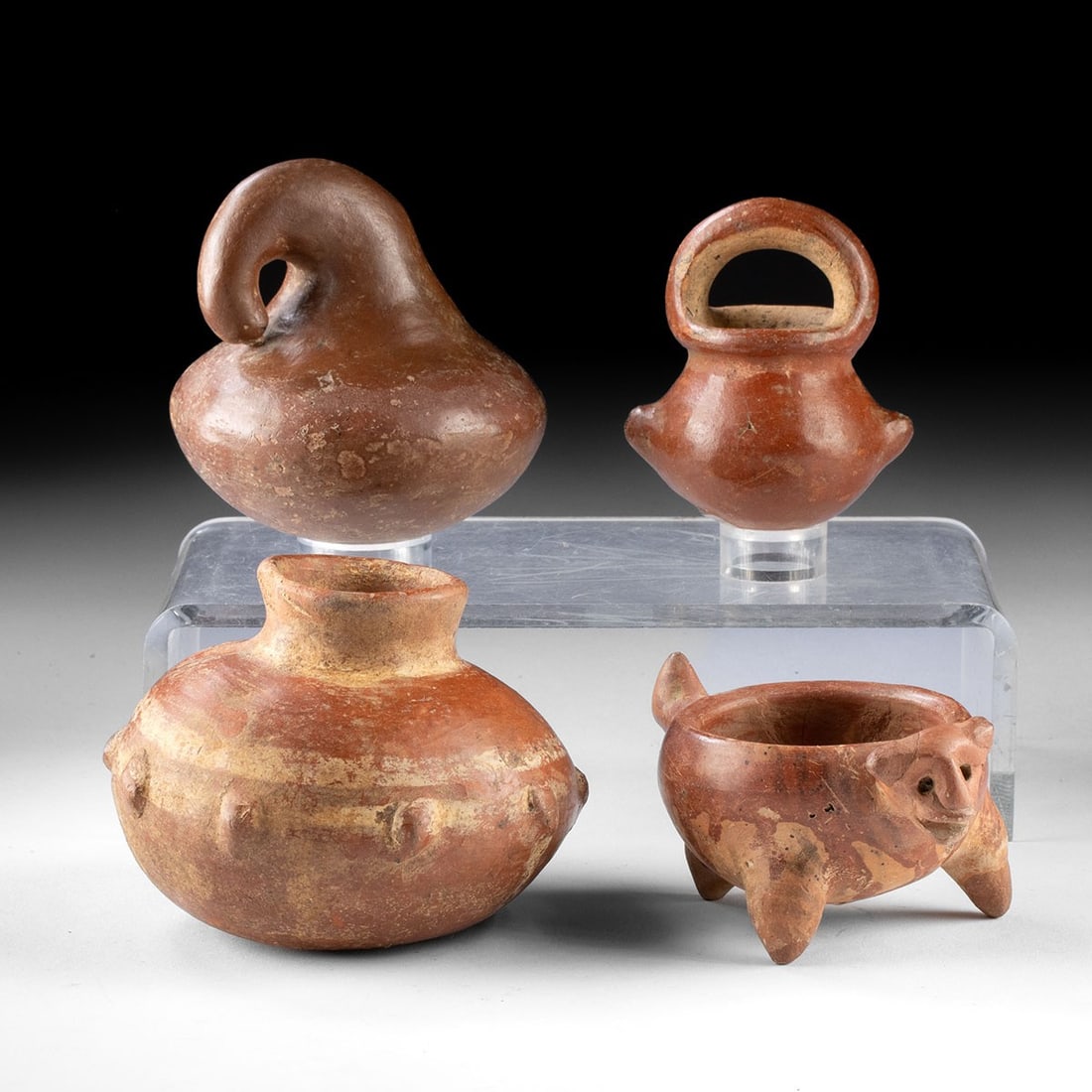 Four Colima Pottery Vessels - Animal & Gourd Forms (1 of 3)