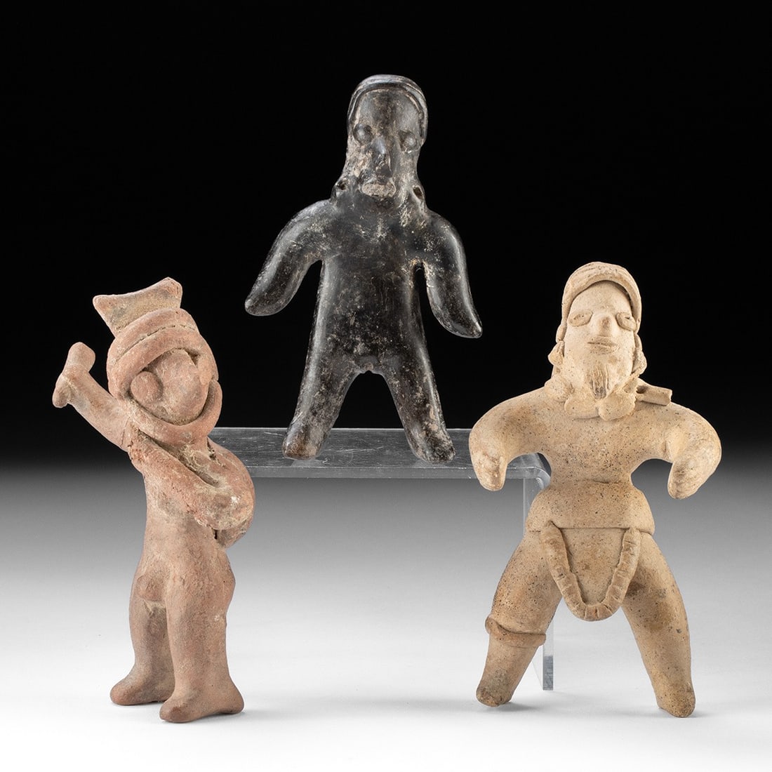 Pre-Columbian West Mexican Pottery Figures - Colima Warriors & Jalisco Female (1 of 3)