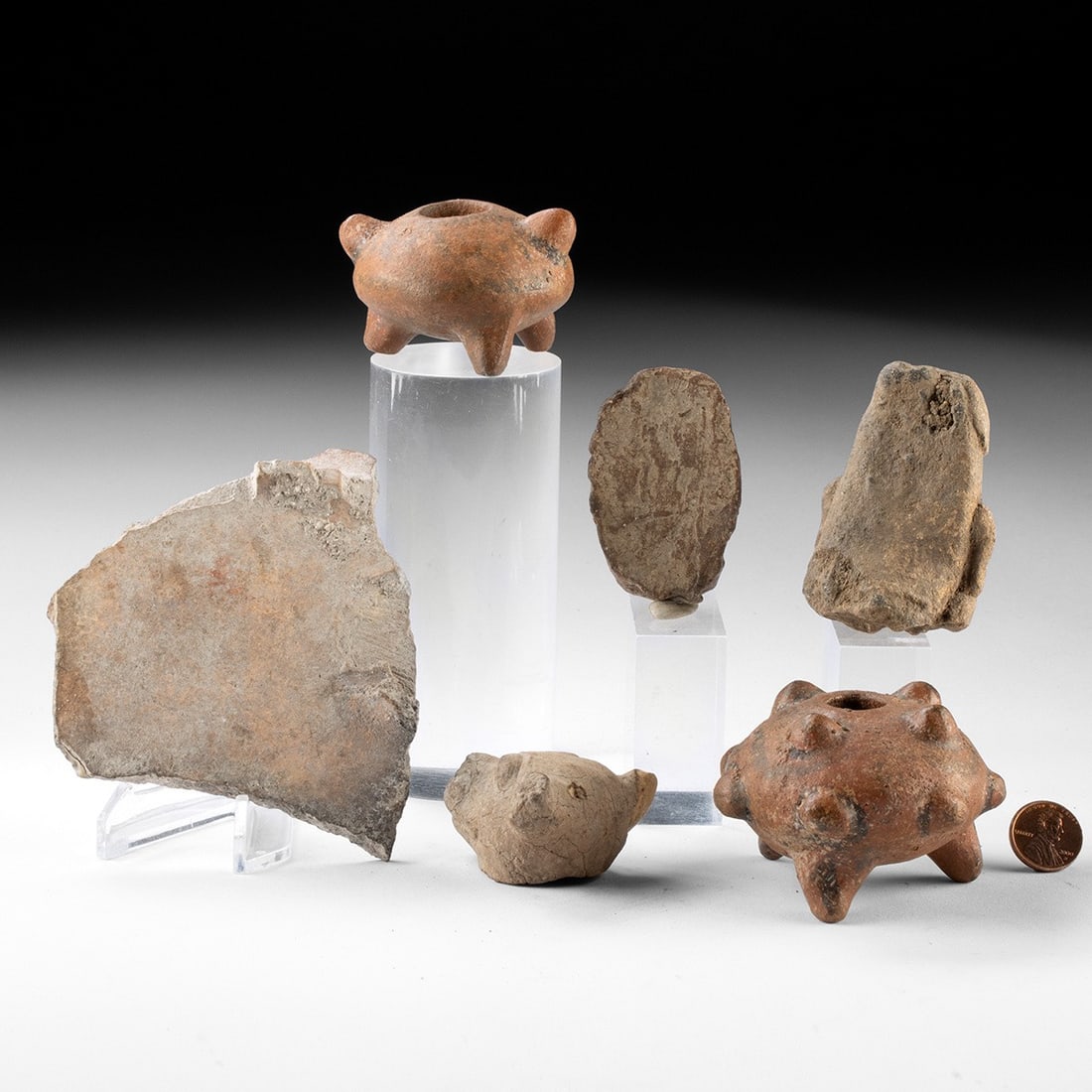 Pre-Columbian Pottery Group - Maya Polychrome Sherd & Tripod Vessels (1 of 2)