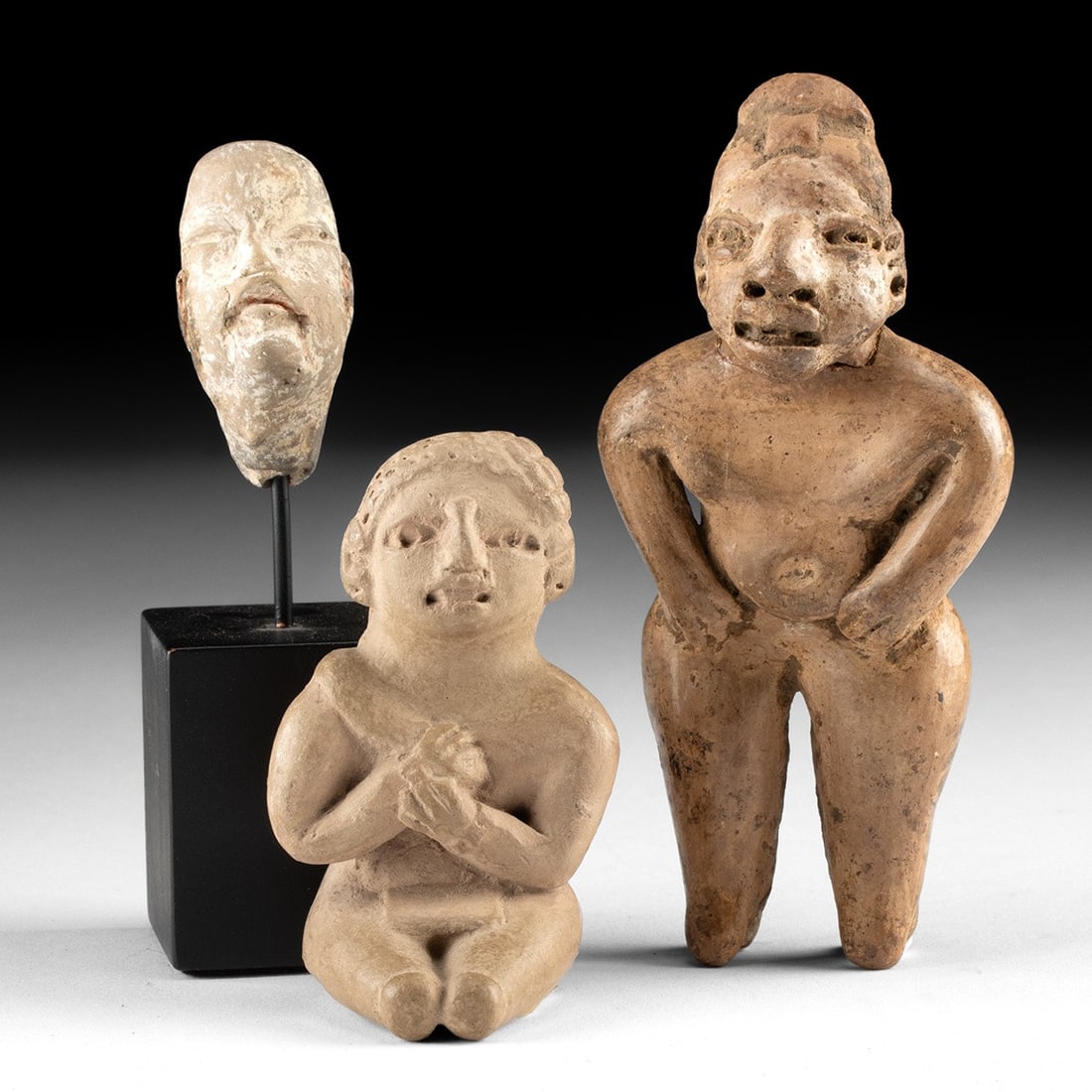 Olmec & Olmecoid Proto-Maya Terracotta Figures - Group of Three (1 of 2)