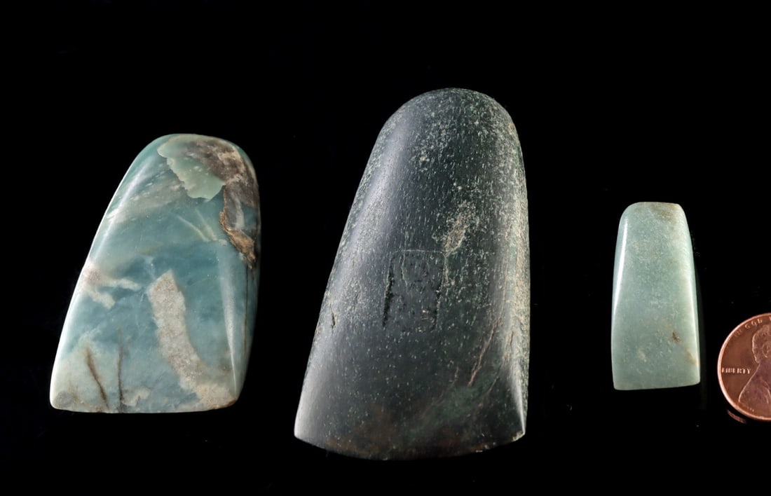 Three Maya Greenstone Celts - 2