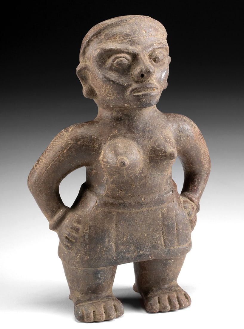 Nicoya Pottery Semi-Nude Female, Huerta Incised (1 of 4)