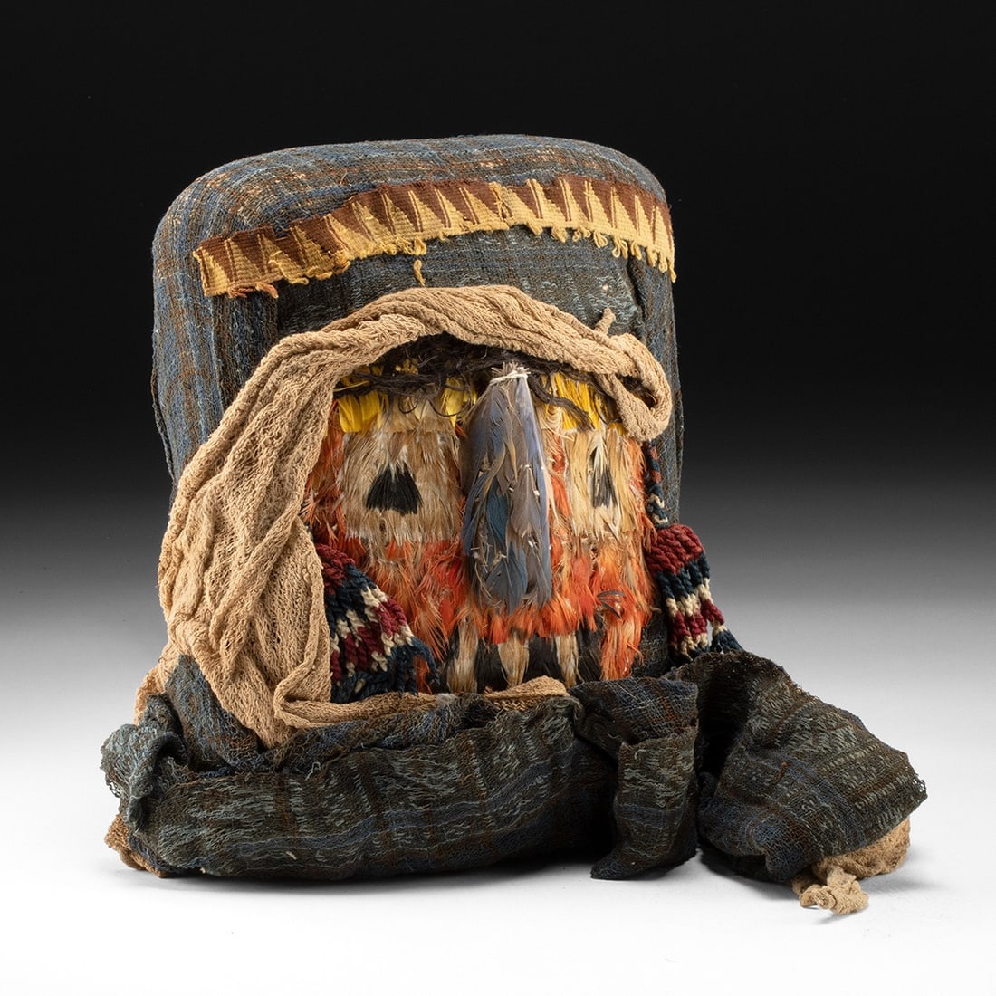 Huari Feathered False Head for Mummy Bundle (1 of 5)