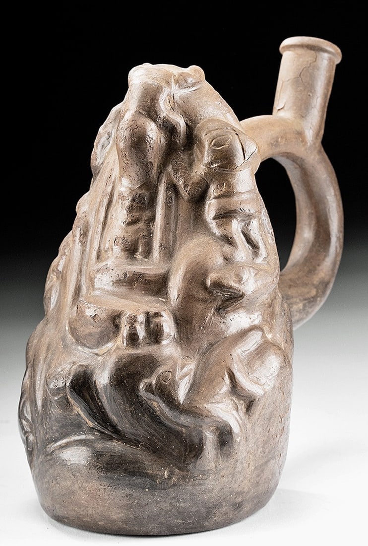 Moche Pottery Stirrup Vessel - Andes Sacrifices (1 of 5)