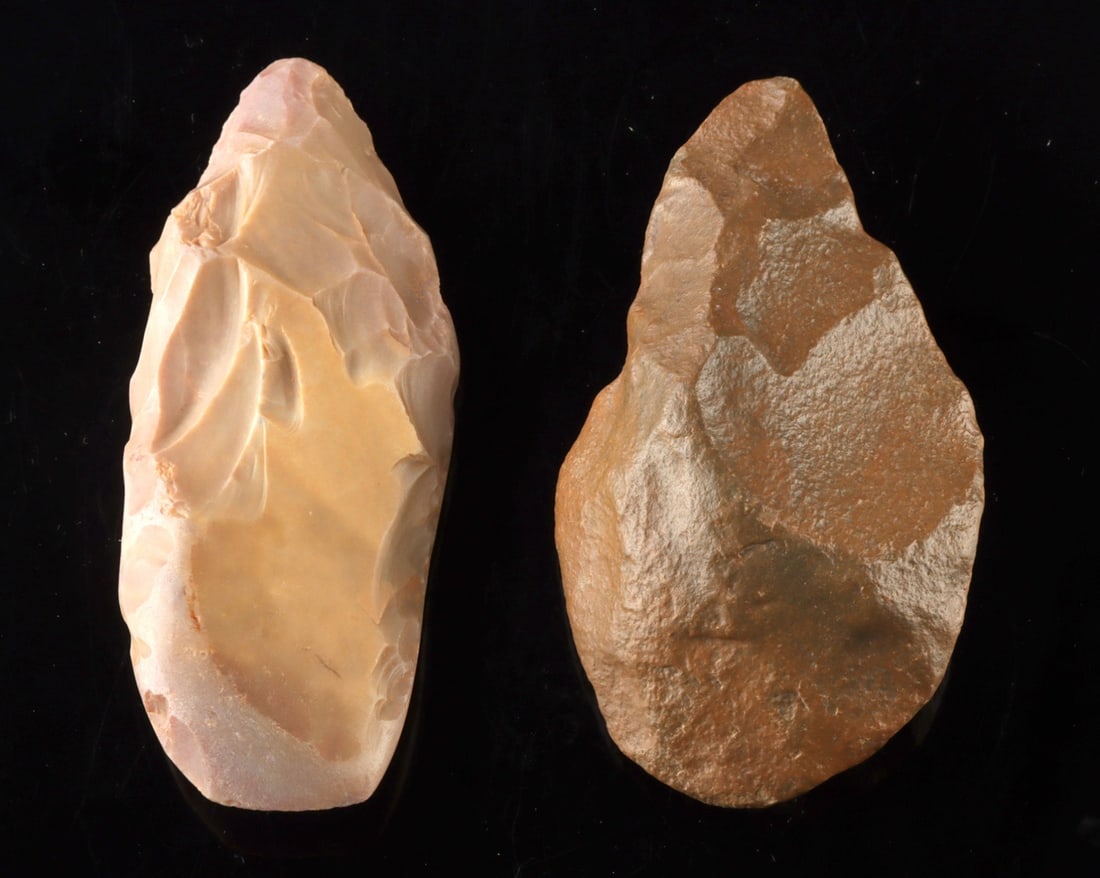 Prehistoric Acheulean Hand Axe & Neolithic Stone Tool (1 of 2)