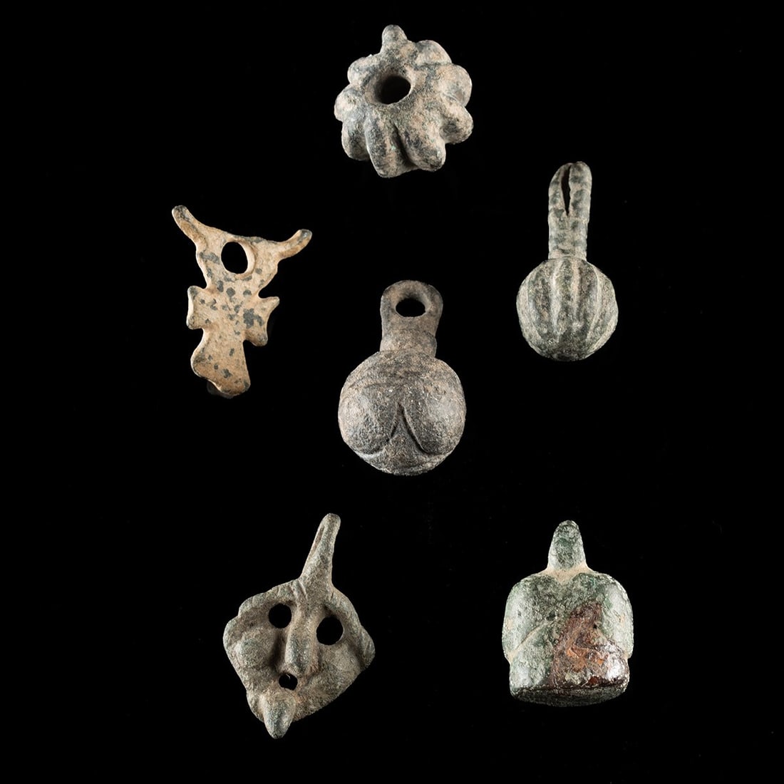 Six Roman, Byzantine, & Luristan Bronze Pendants (1 of 2)