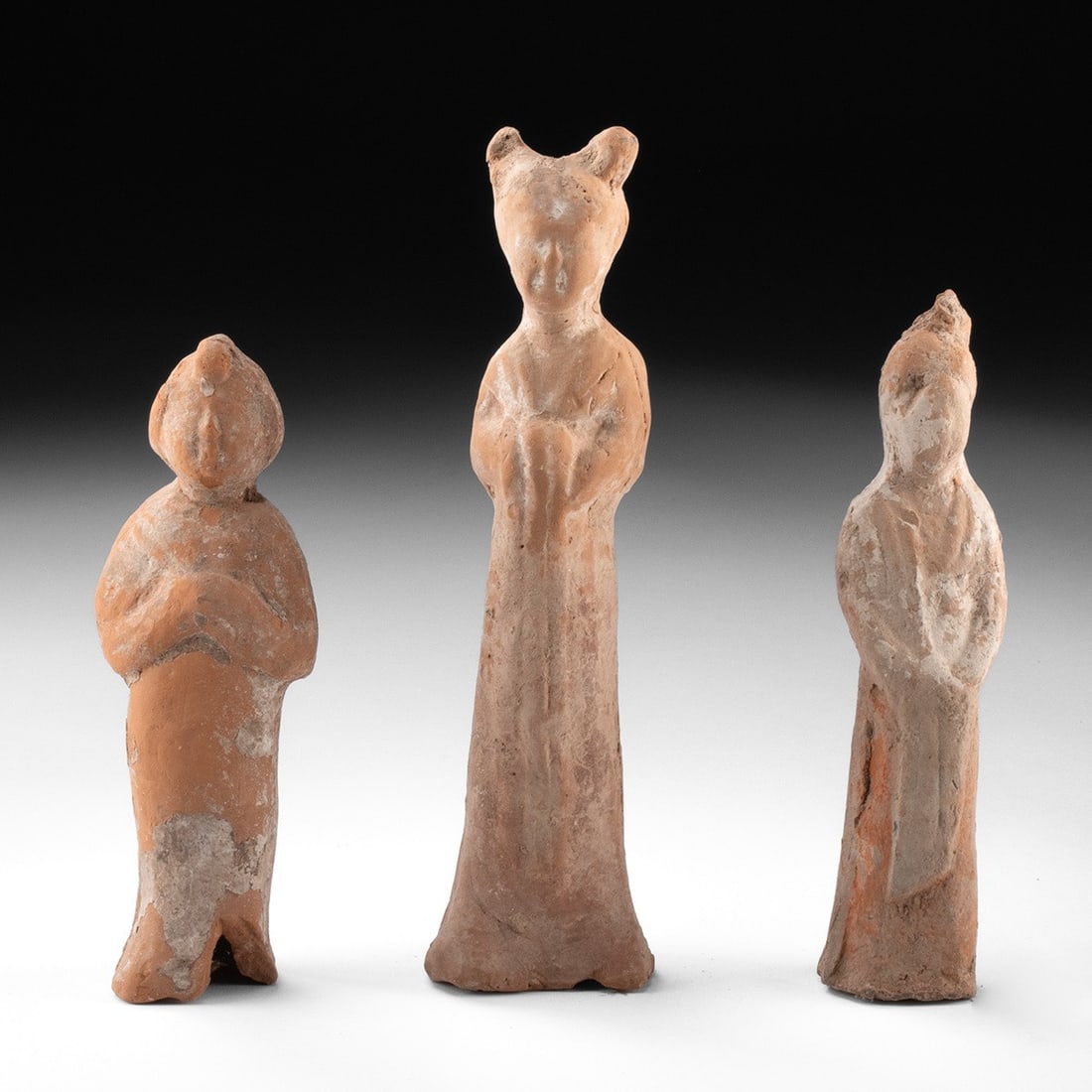 Chinese Tang Dynasty Terracotta Mingqi Tomb Figures, Group of Three (1 of 4)