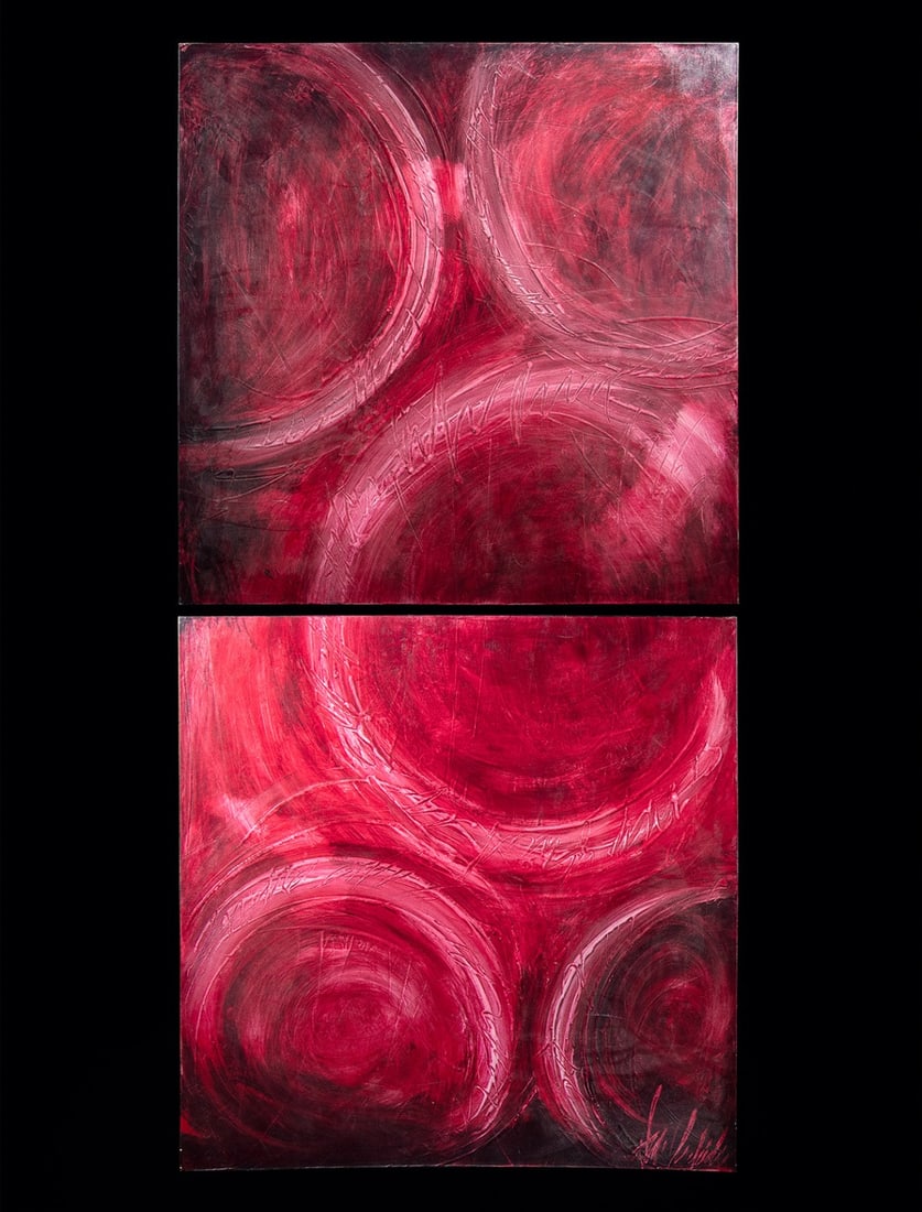 James Verbicky Painting - Red Diptych (1 of 4)