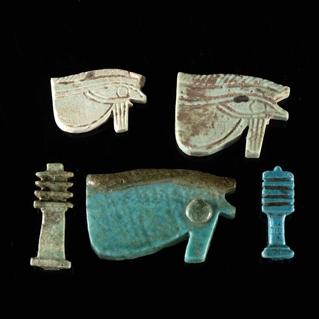 Lot of 5 Egyptian Faience Amulets, ex-Bonhams (1 of 3)