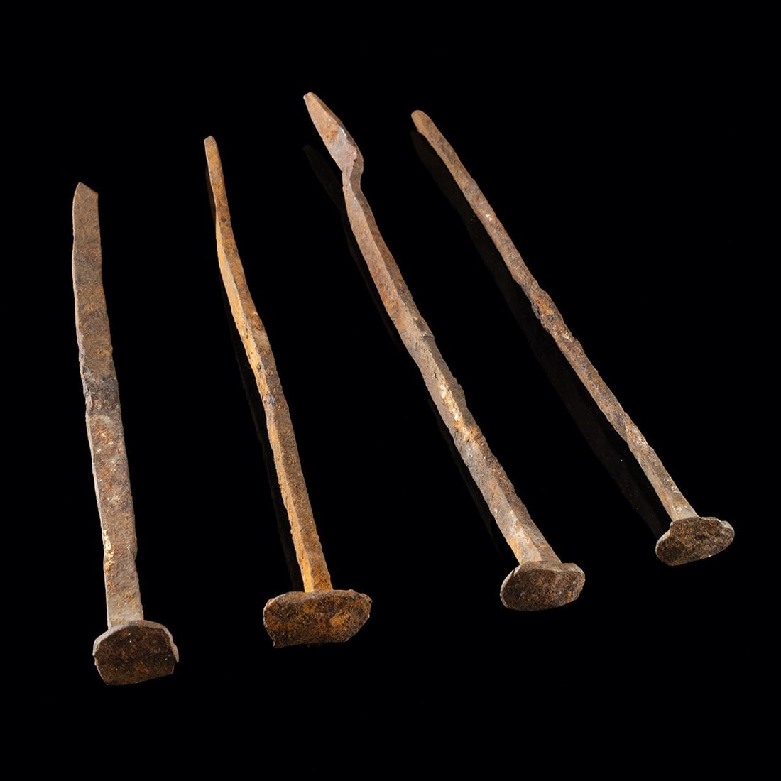 Four Roman Hand-Forged Iron Nails (1 of 2)