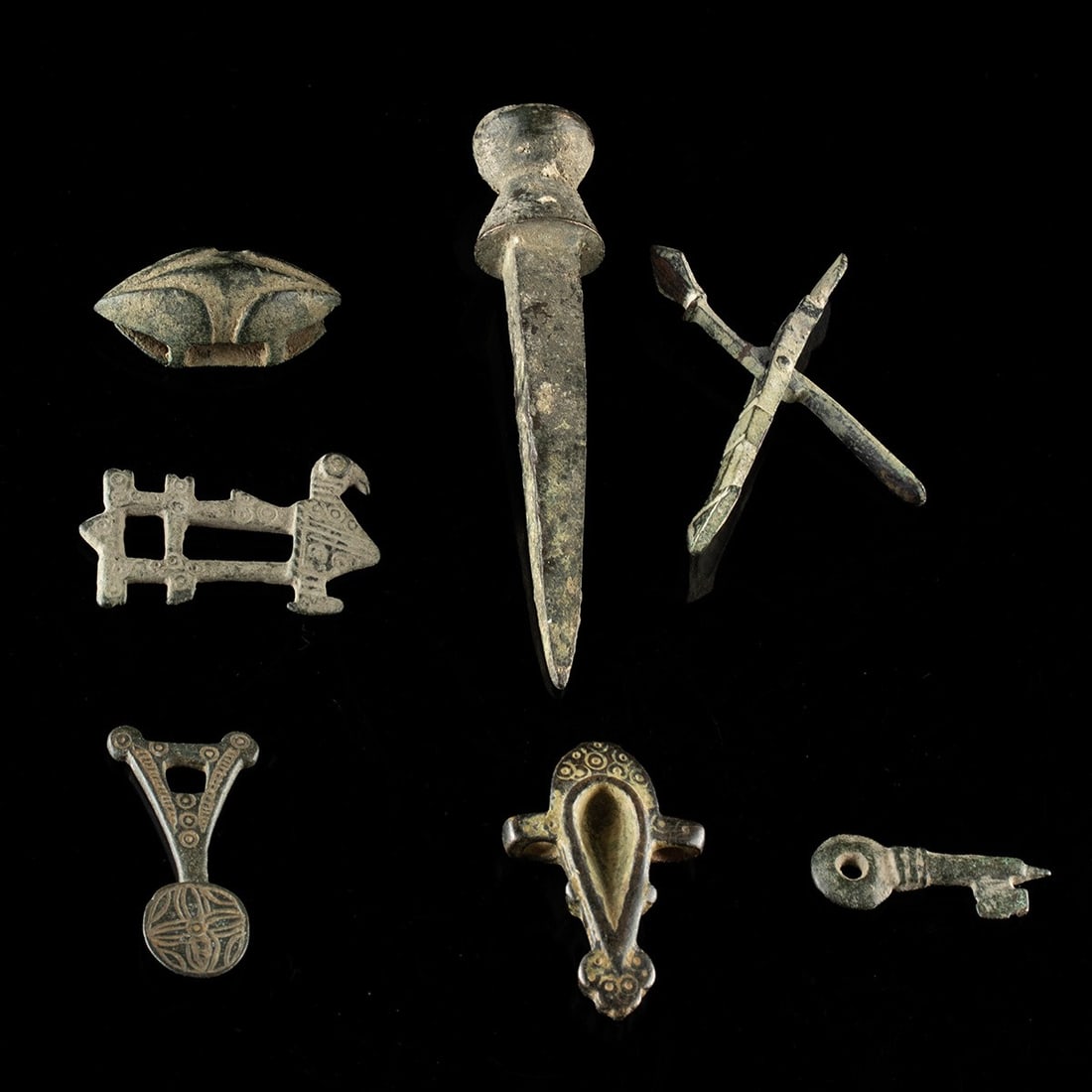 Seven Roman to Medieval Copper Alloy Miniatures (1 of 4)