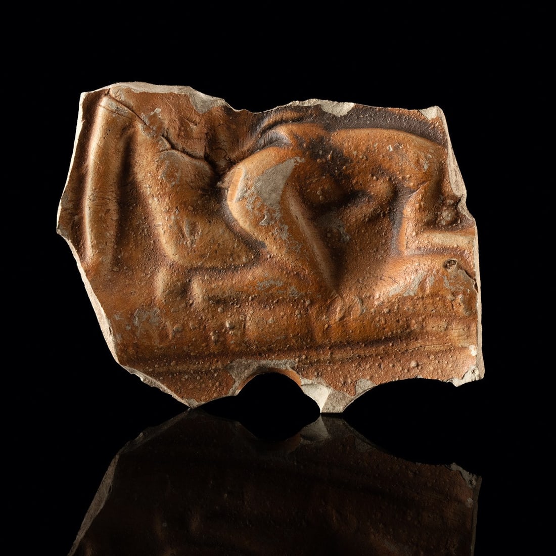 Roman Terracotta Oil Lamp Discus Fragment - Erotic Symplegma Relief (1 of 2)