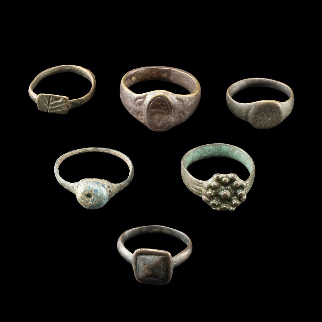 Six Roman to Post-Medieval Copper Alloy Rings (1 of 2)