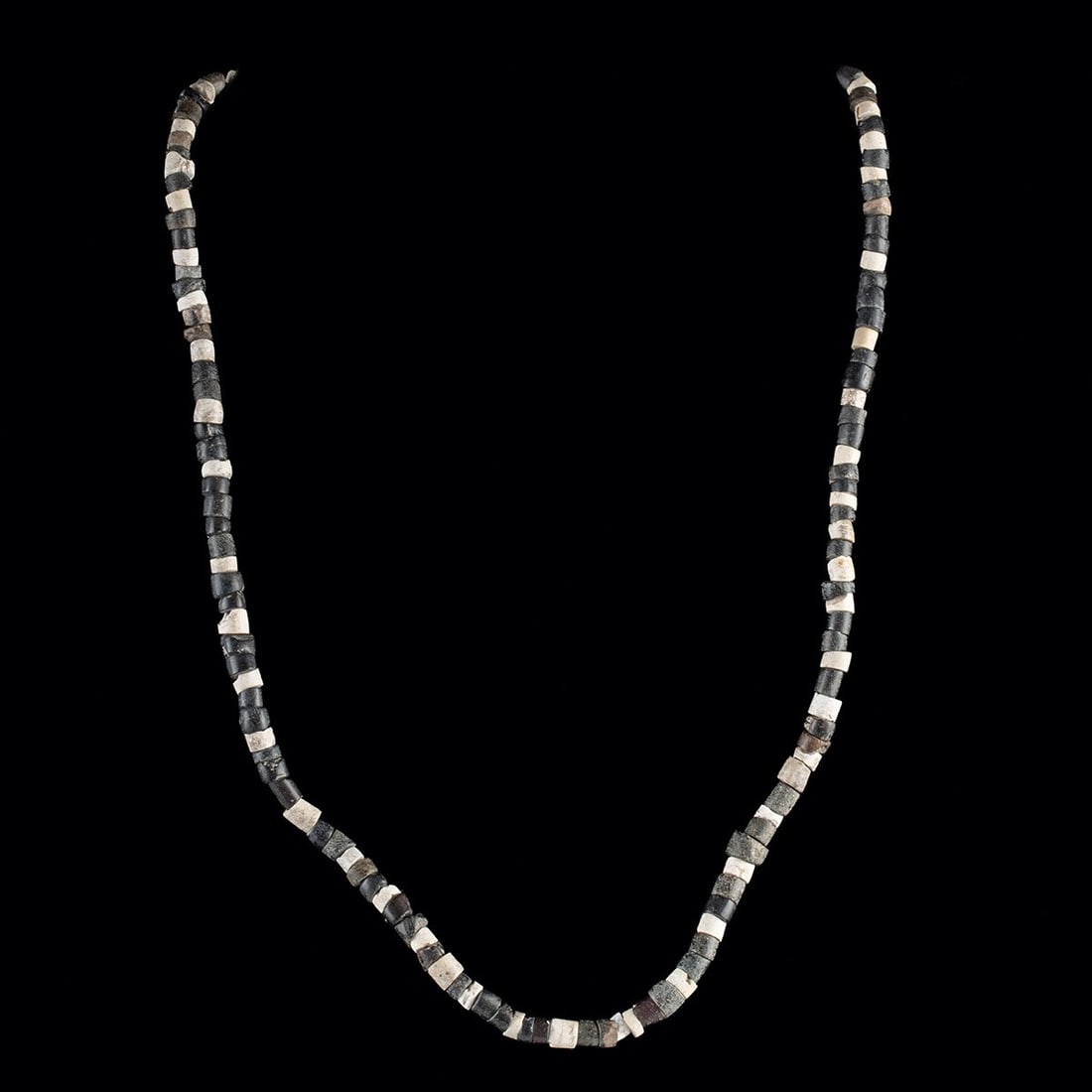 Wearable Sumerian Black & White Bead Necklace (1 of 2)