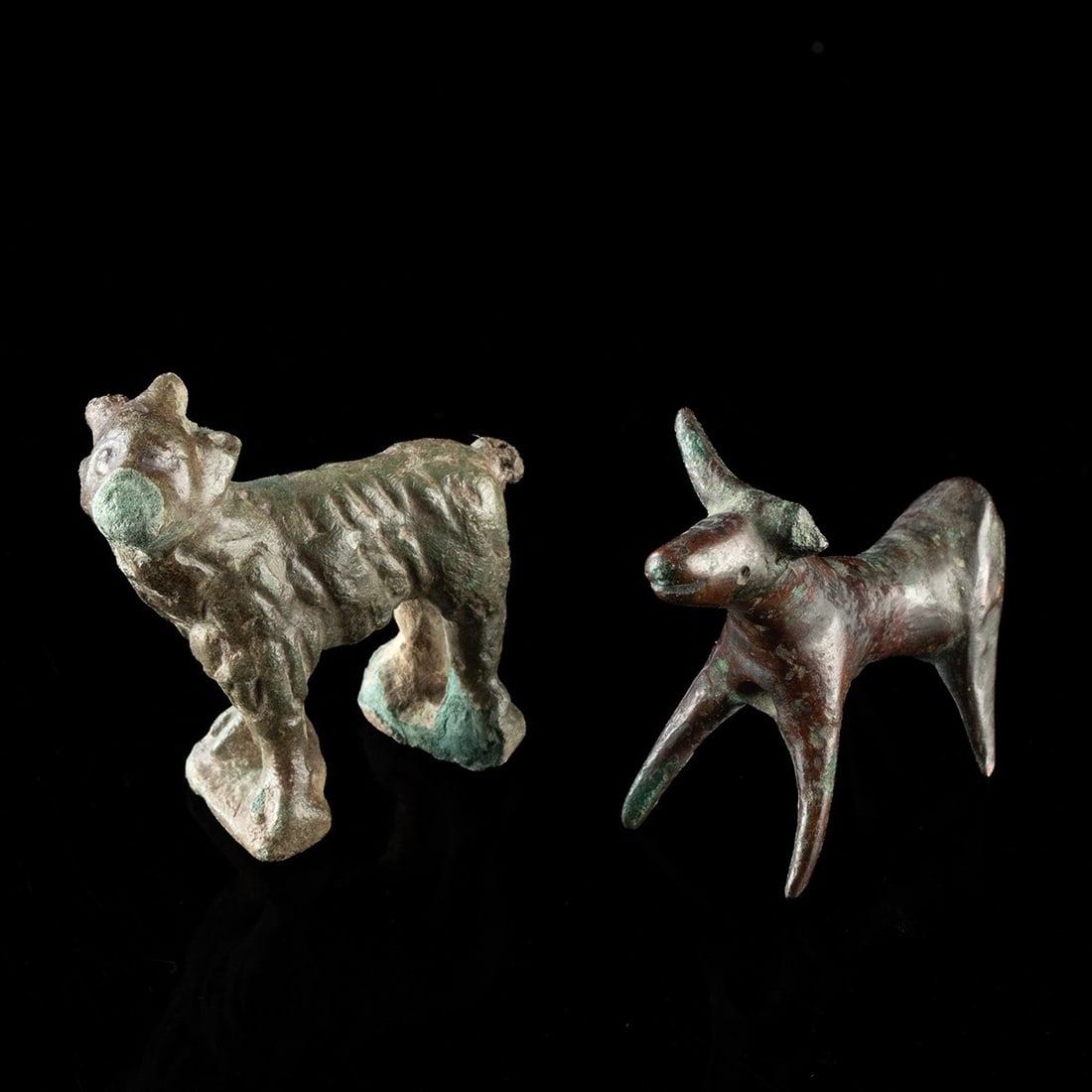 Two Ancient Miniatures - Luristan Copper Bull Pendant & Roman Goat (1 of 3)