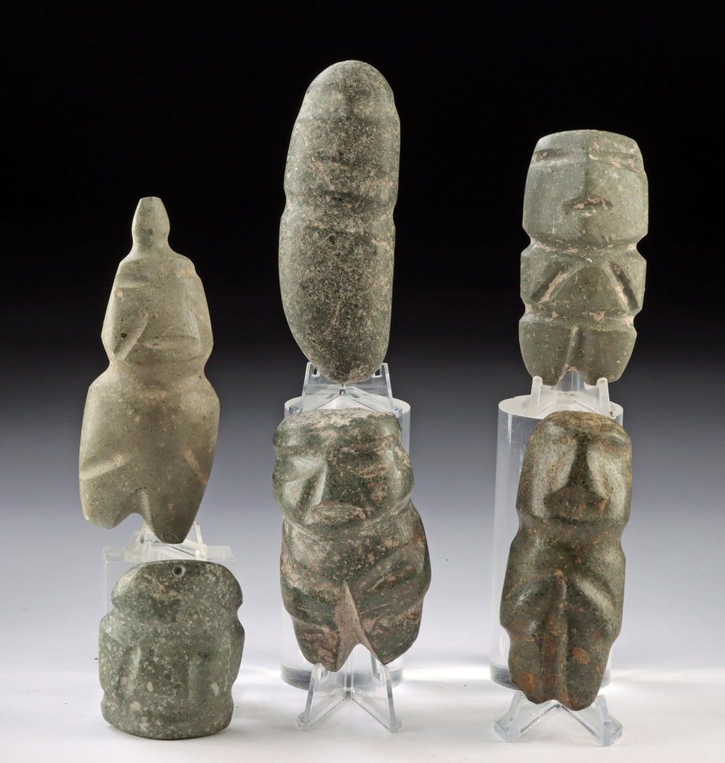Six Guerrero Mezcala Greenstone Axe God Figures (1 of 2)