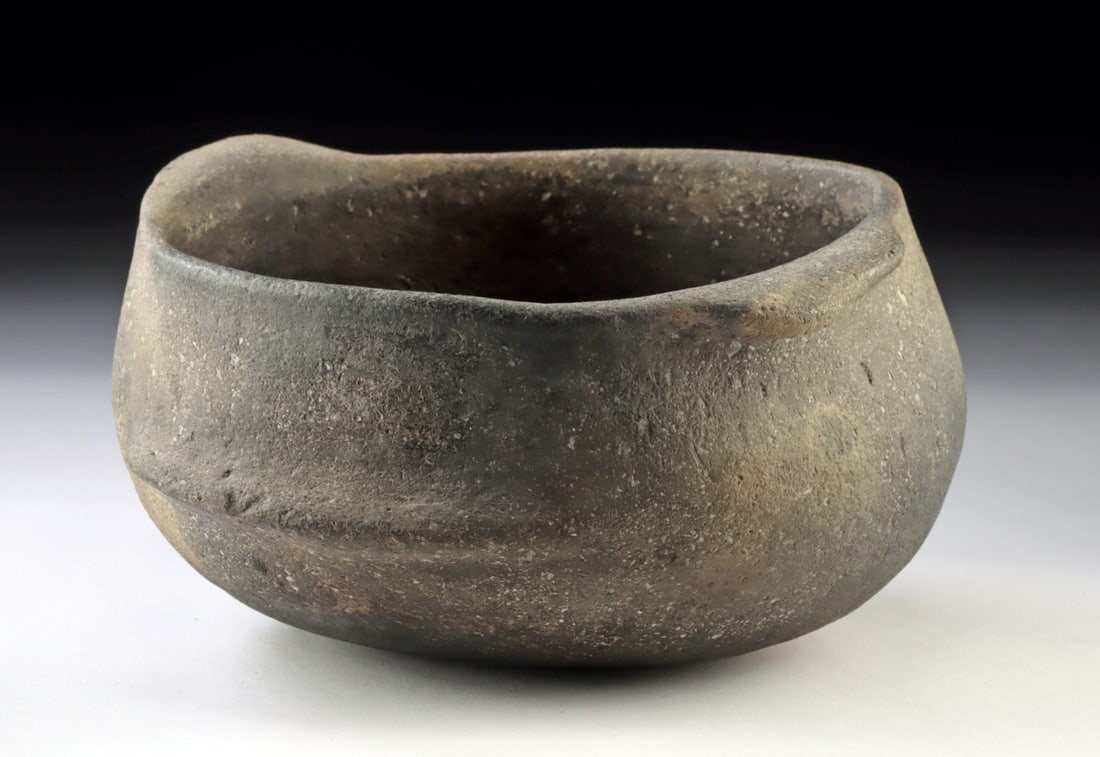 Mississippian Large Eel Effigy Pottery Bowl, Firing Clouds (1 of 5)