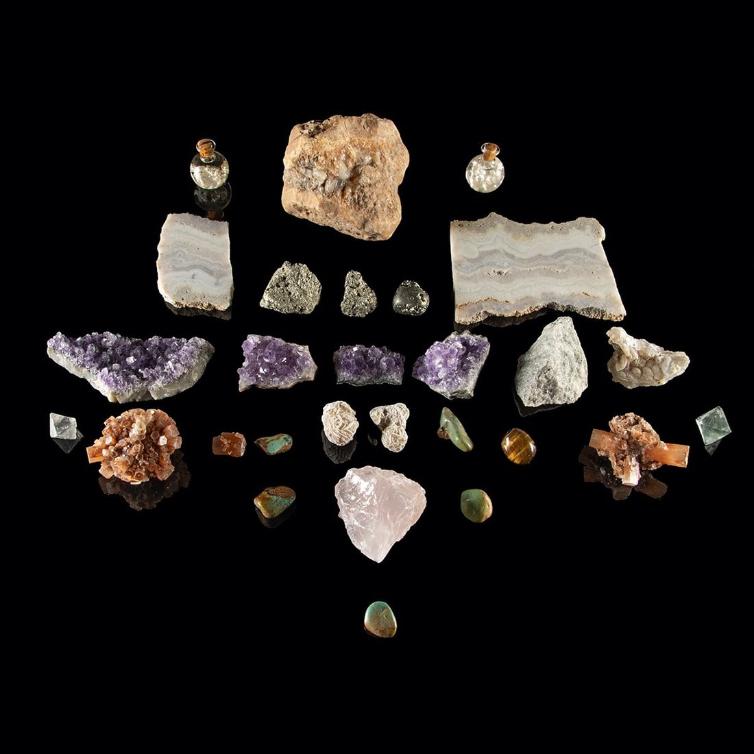 Mineral Specimen Collection - Amethyst, Pyrite, Fluorite, Aragonite & Agate (1 of 1)