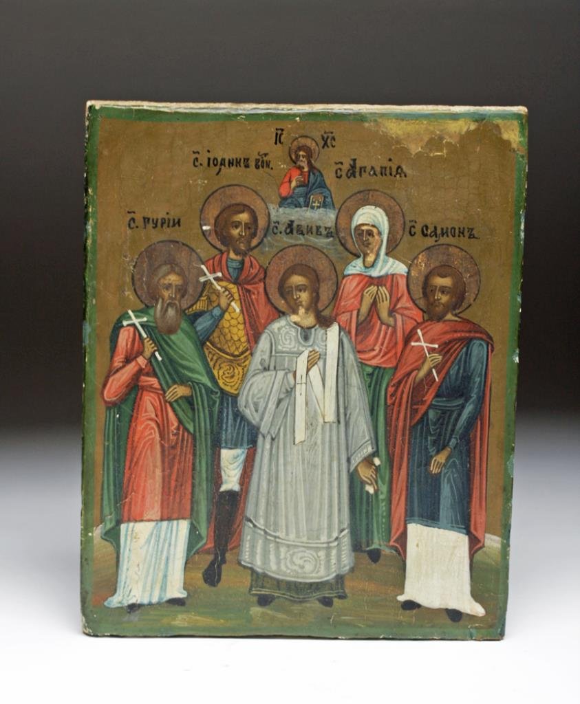 Old Russian Orthodox Icon Saints Oct 10, 2013 Artemis Gallery in CO