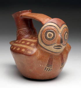 Pre-Columbian Ica Whistling Owl Jar