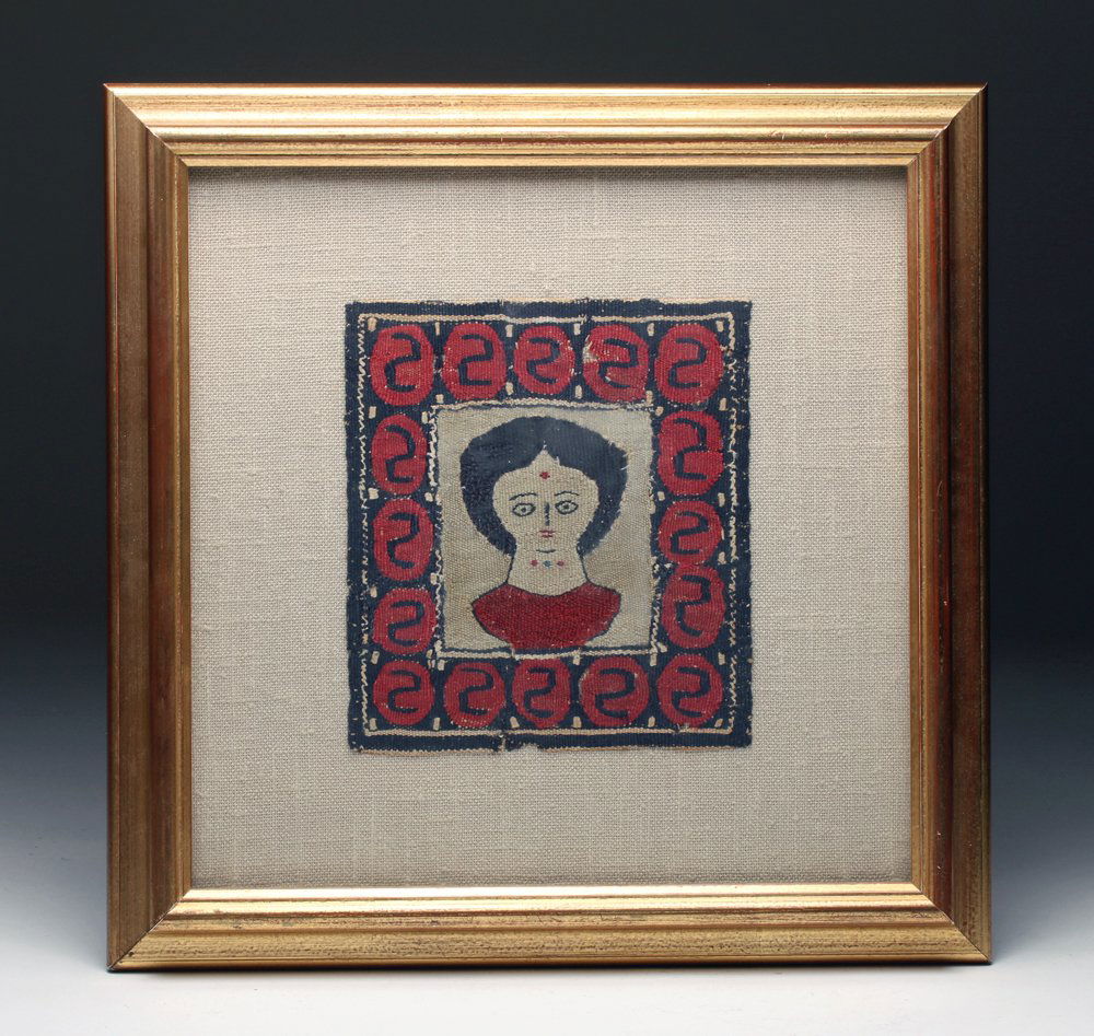 Coptic Textile Bust of a Female (1 of 2)