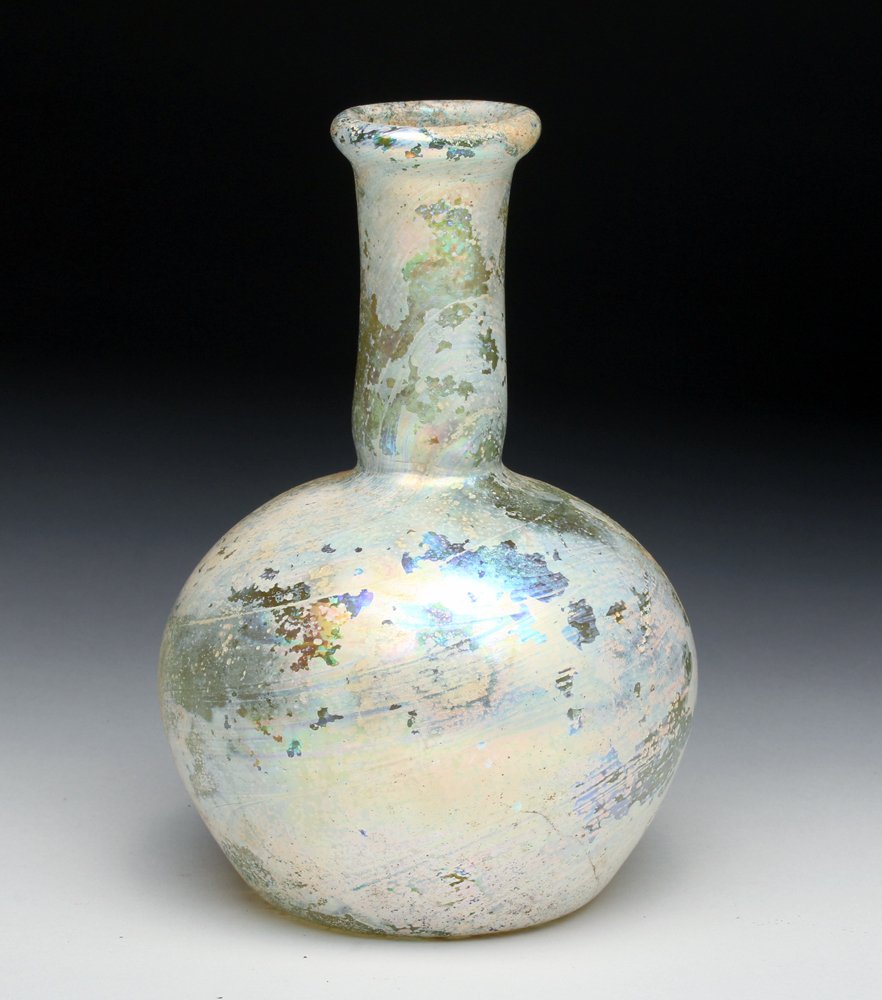 Tall Roman Glass Long-Necked Bottle (1 of 3)