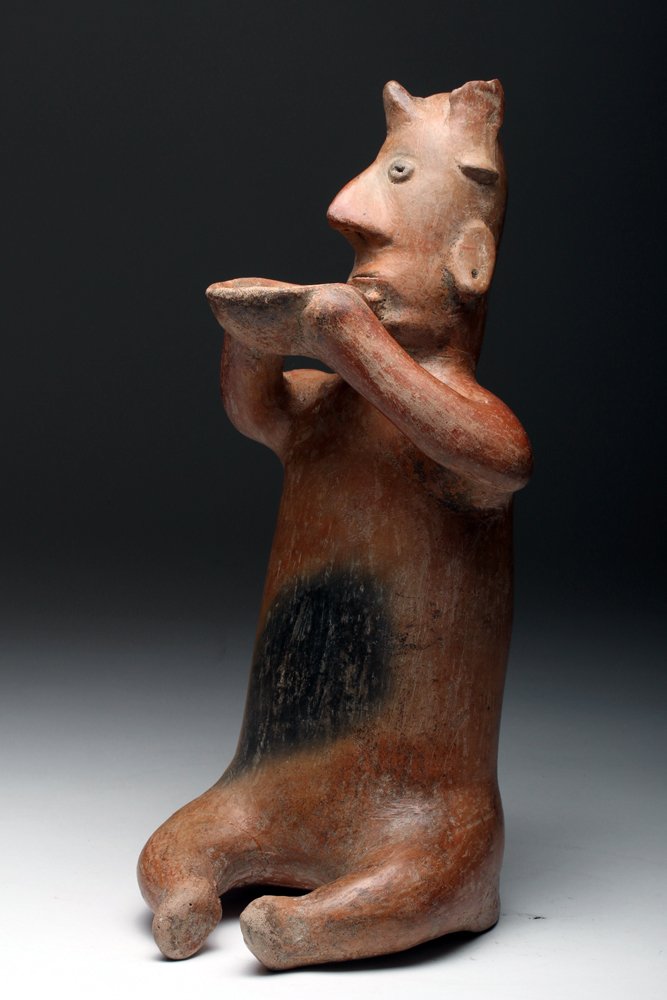 Colima Terracotta Effigy Figure - Seated Drinker (1 of 5)