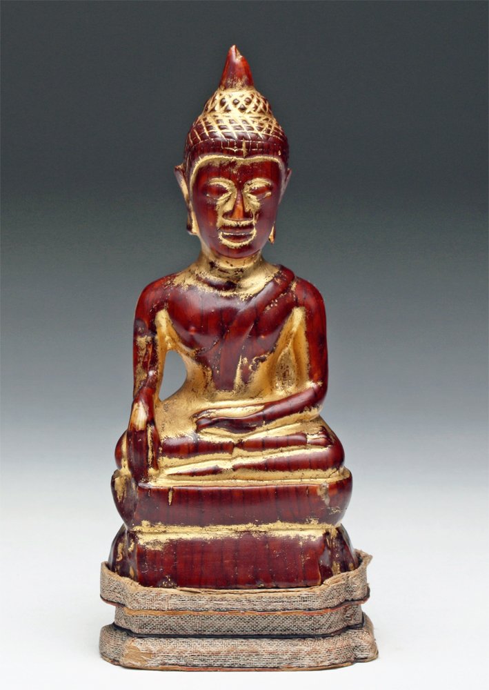 Rare Thai Lacquered & Gilded Ivory Buddha (1 of 5)