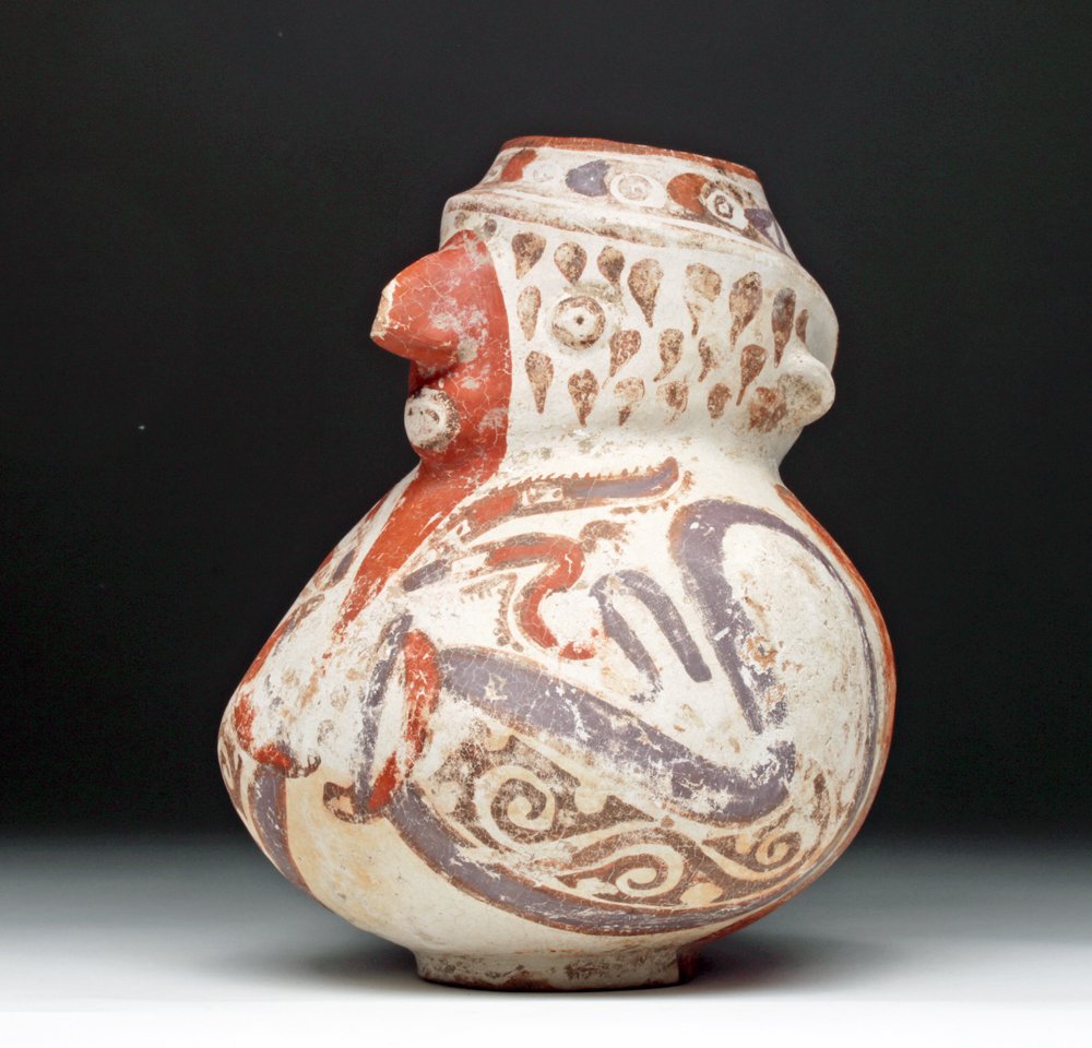 Rare Panamanian Polychrome Figural Jar (1 of 6)
