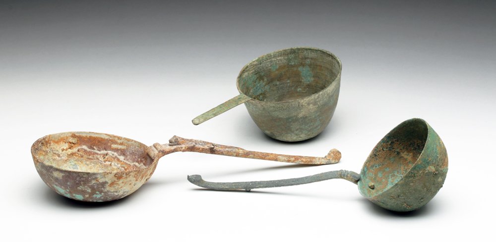 Lot of 3 Ban Chiang / Cambodian Bronze Ladles (1 of 9)