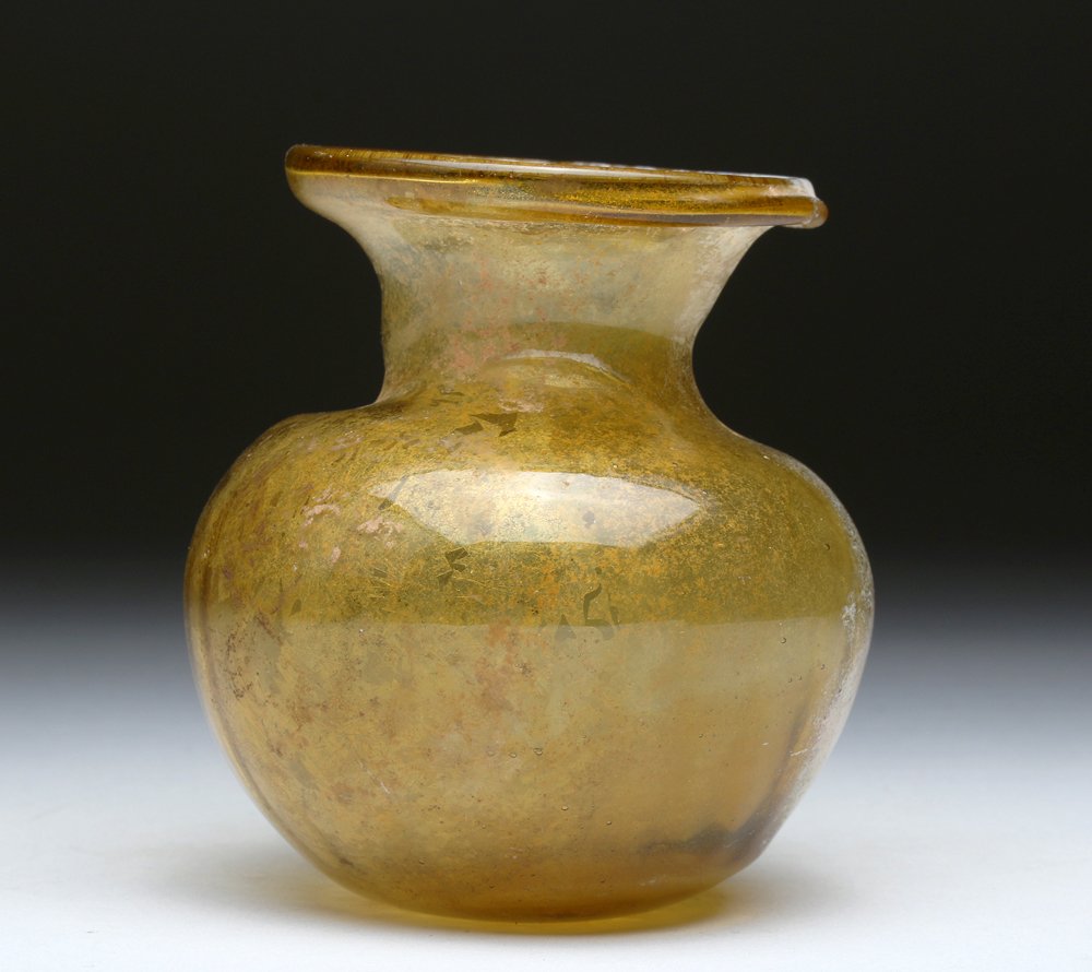 Roman Ribbed Amber Glass Vessel (1 of 5)