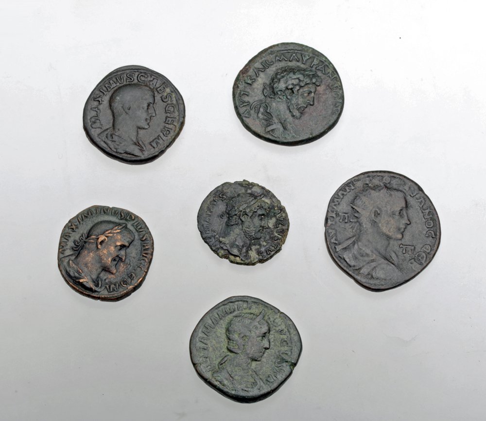 Lot of 6 Ancient Roman Bronze Coins (1 of 1)
